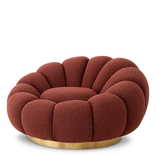 Swivel Chair Mello Boucl&Eacute; Rouge Furniture Eichholtz