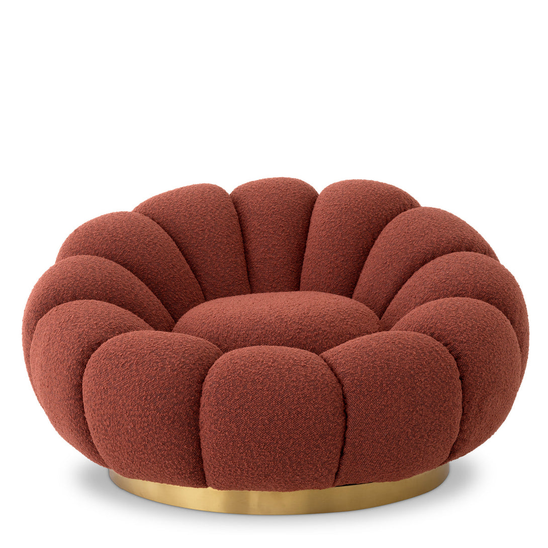 Swivel Chair Mello Boucl&Eacute; Rouge Furniture Eichholtz