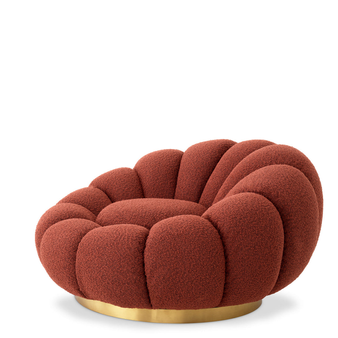 Swivel Chair Mello Boucl&Eacute; Rouge Furniture Eichholtz