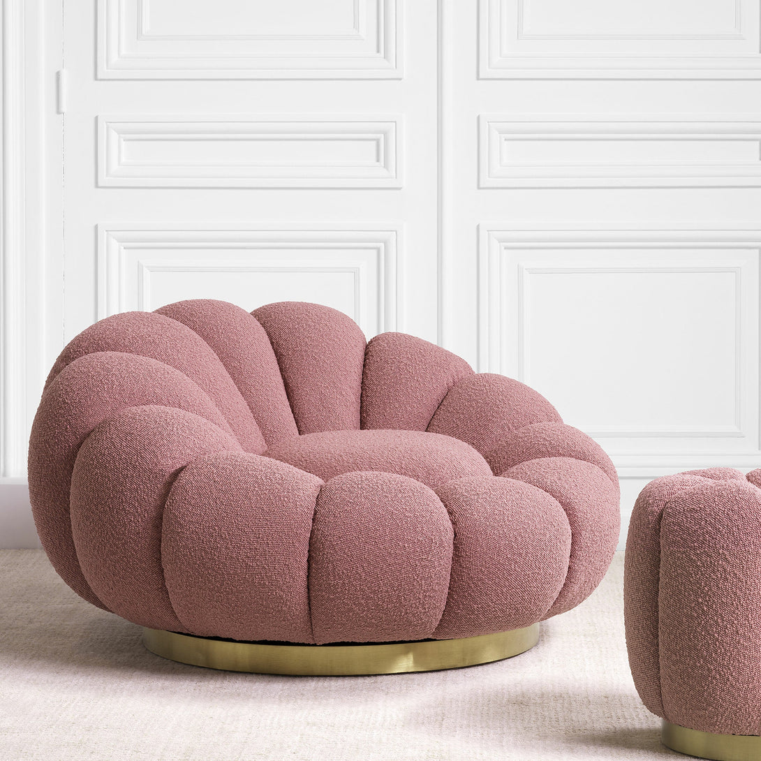 Swivel Chair Mello Boucl&Eacute; Rose Furniture Eichholtz