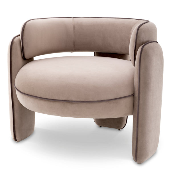 Chair Chaplin Savona Greige Velvet Furniture Eichholtz