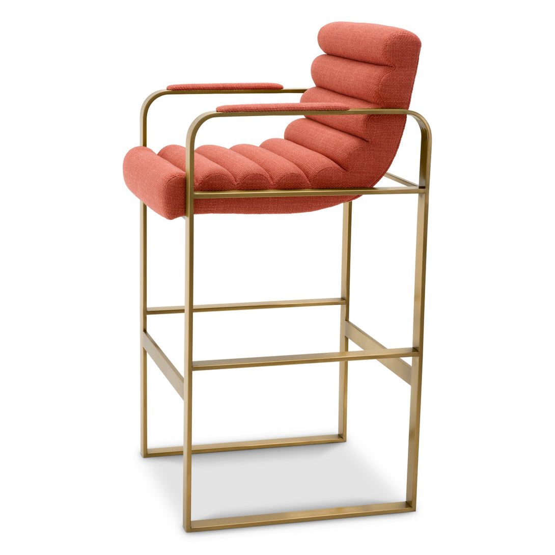 Bar Stool Olsen Brushed Brass Scalea Orange Furniture Eichholtz
