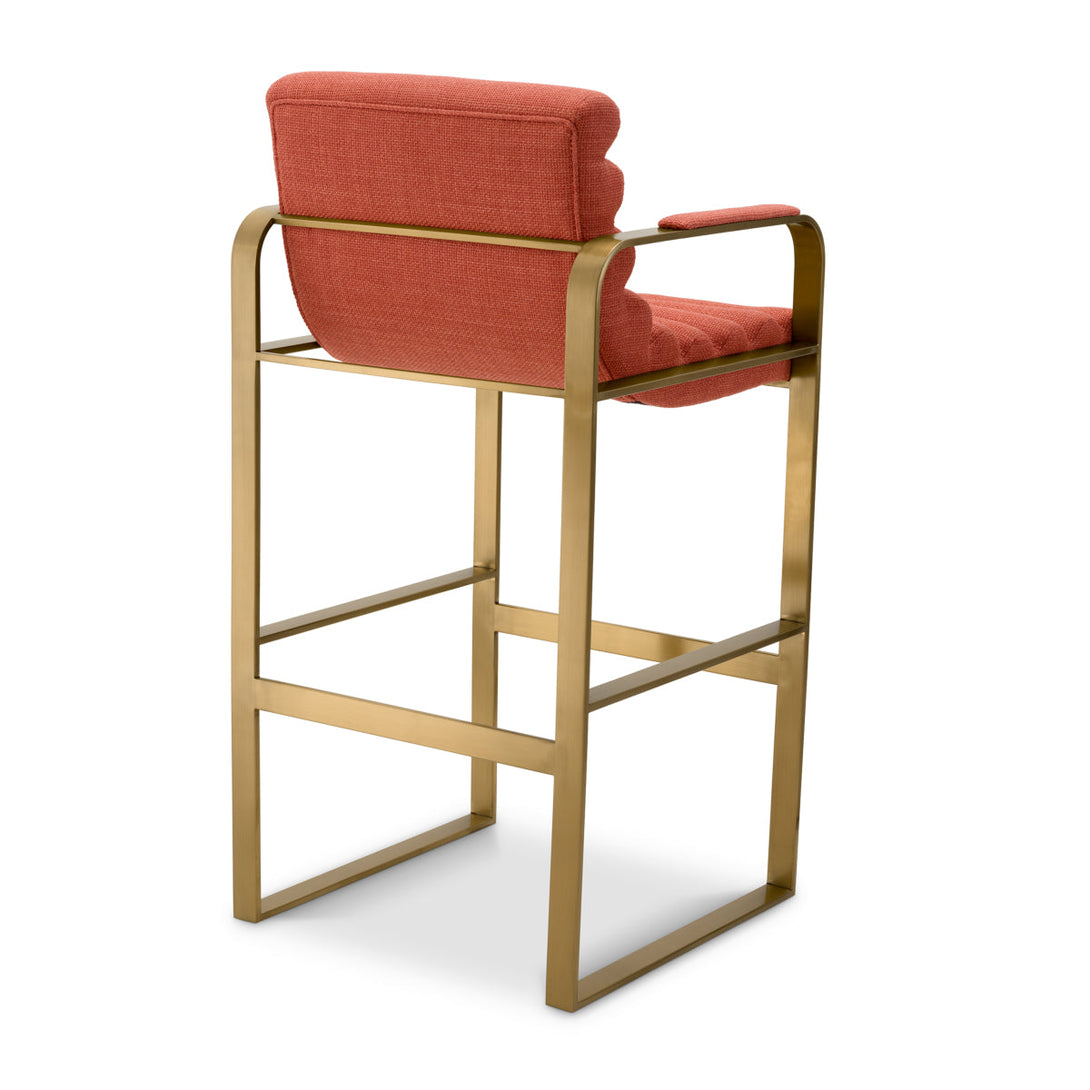 Bar Stool Olsen Brushed Brass Scalea Orange Furniture Eichholtz