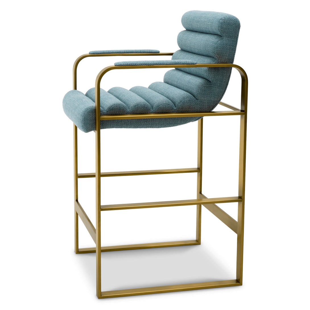 Counter Stool Olsen Brushed Brass Scalea Blue Furniture Eichholtz