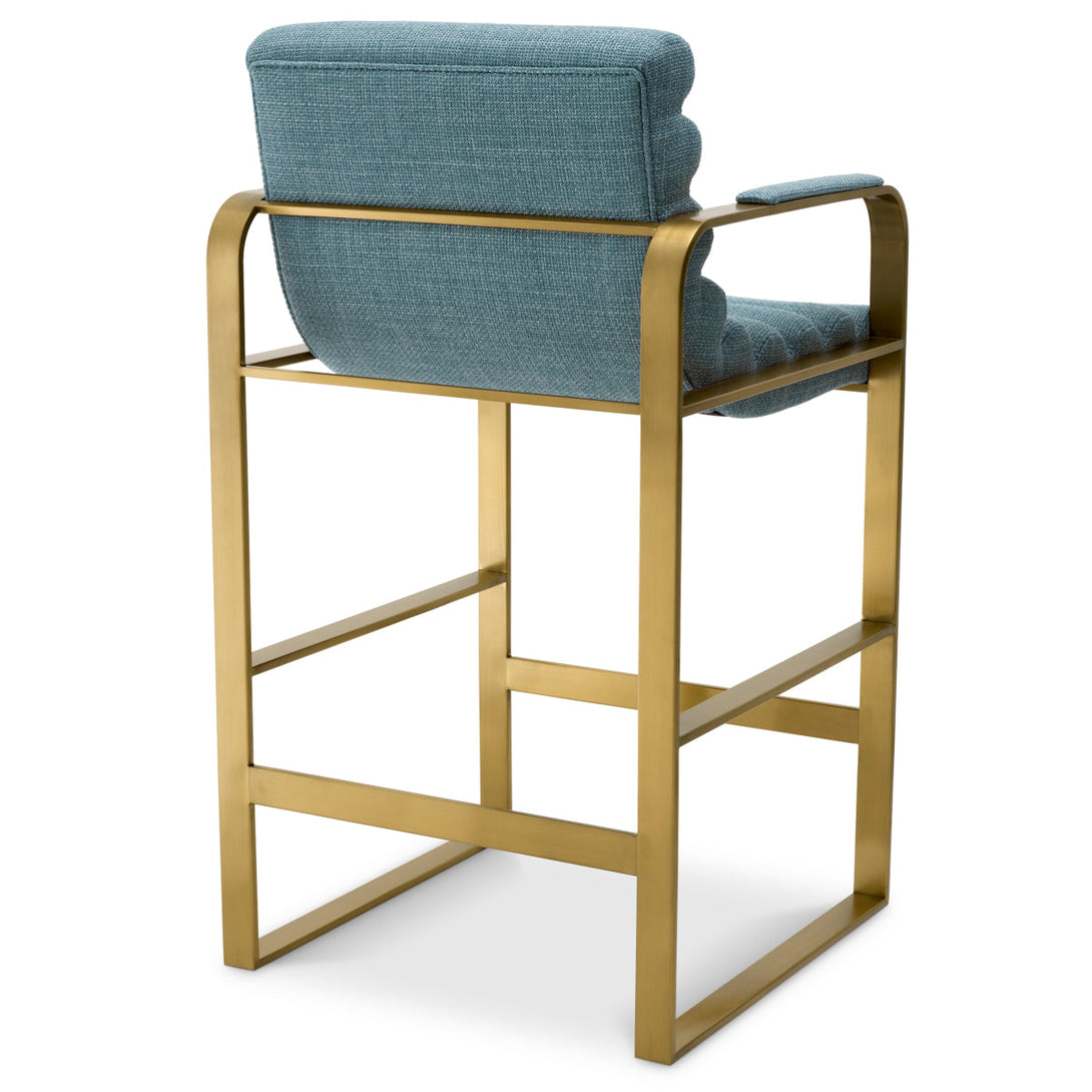 Counter Stool Olsen Brushed Brass Scalea Blue Furniture Eichholtz