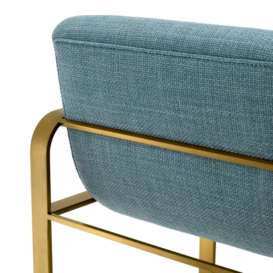 Counter Stool Olsen Brushed Brass Scalea Blue Furniture Eichholtz