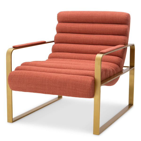 Chair Olsen Brushed Brass Scalea Orange Furniture Eichholtz