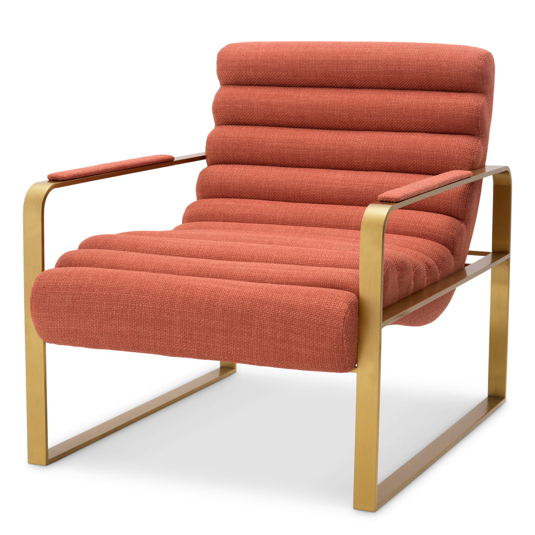 Chair Olsen Brushed Brass Finish Scalea Orange Furniture Eichholtz