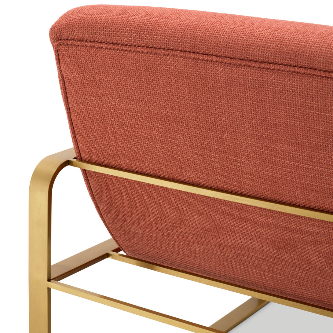 Chair Olsen Brushed Brass Finish Scalea Orange Furniture Eichholtz
