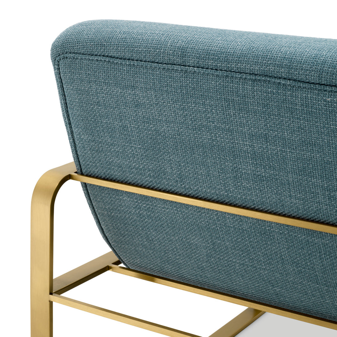 Chair Olsen Brushed Brass Scalea Blue Furniture Eichholtz