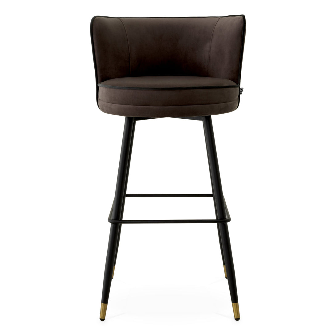 Bar Stool Grenada Savona Grey Velvet Furniture Eichholtz