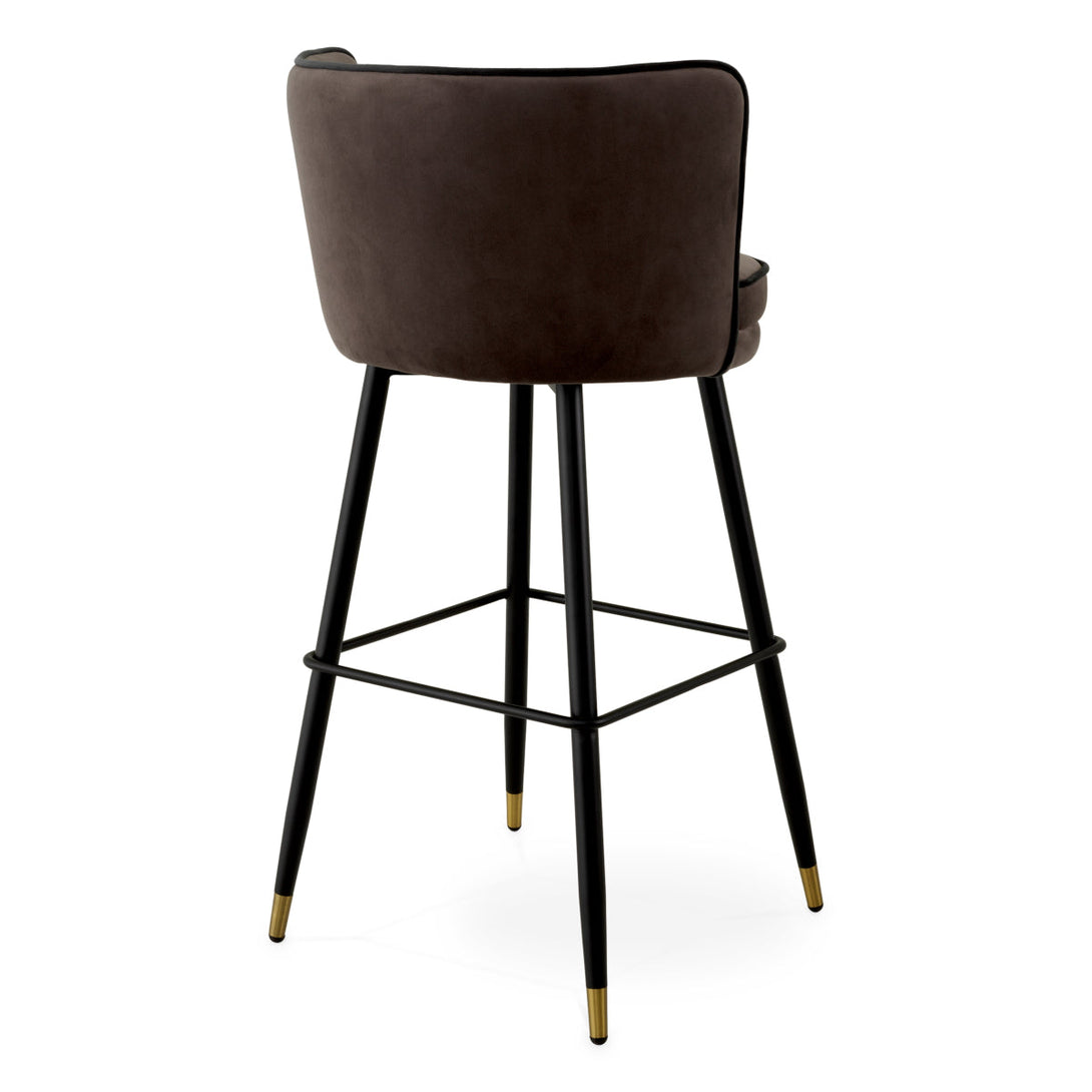 Bar Stool Grenada Savona Grey Velvet Furniture Eichholtz