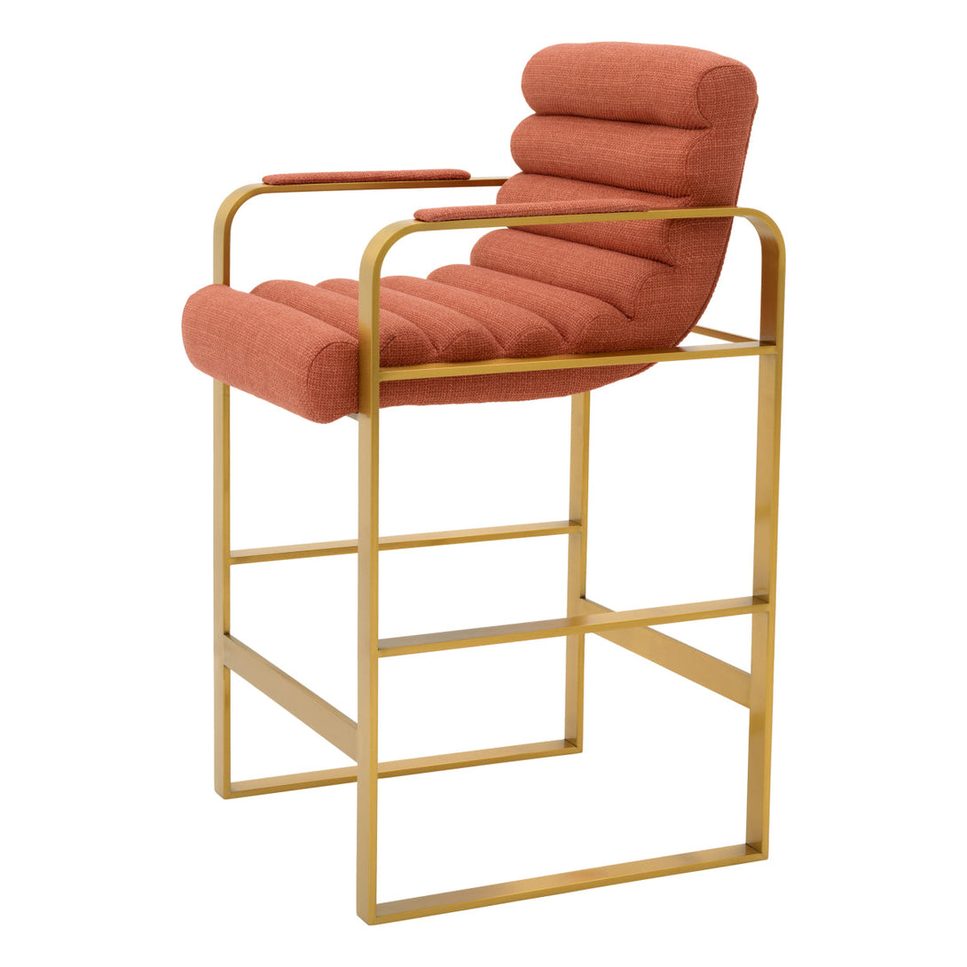 Counter Stool Olsen Brushed Brass Scalea Orange Furniture Eichholtz
