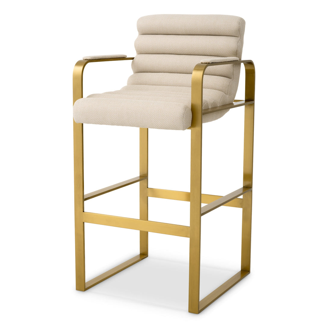 Bar Stool Olsen Brushed Brass Scalea Sand Furniture Eichholtz