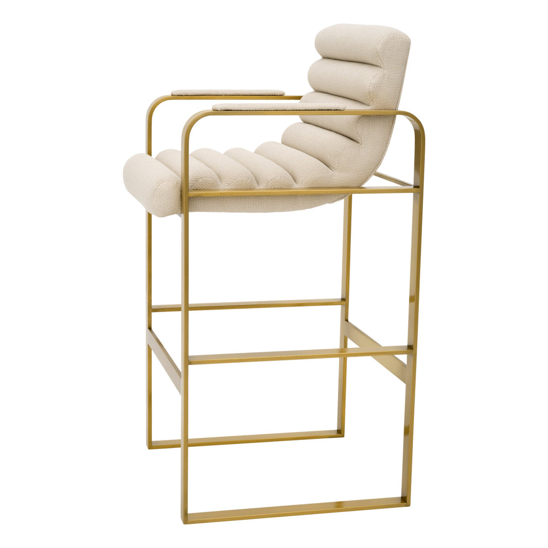 Bar Stool Olsen Brushed Brass Scalea Sand Furniture Eichholtz