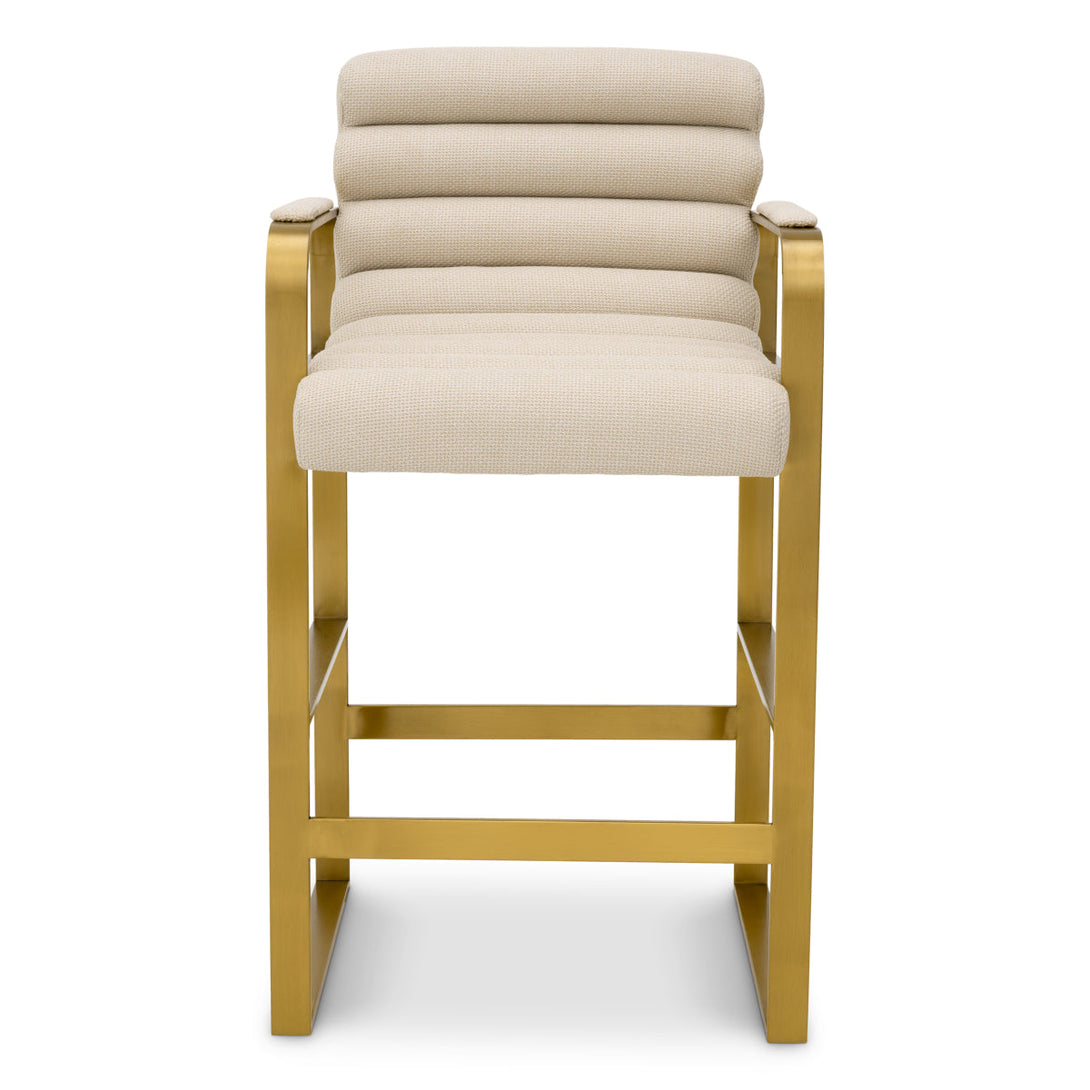 Counter Stool Olsen Brushed Brass Scalea Sand Furniture Eichholtz