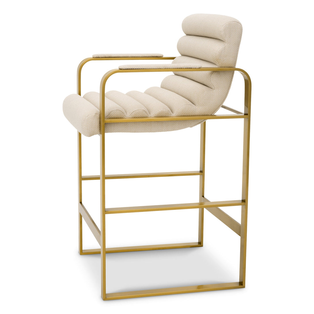 Counter Stool Olsen Brushed Brass Scalea Sand Furniture Eichholtz