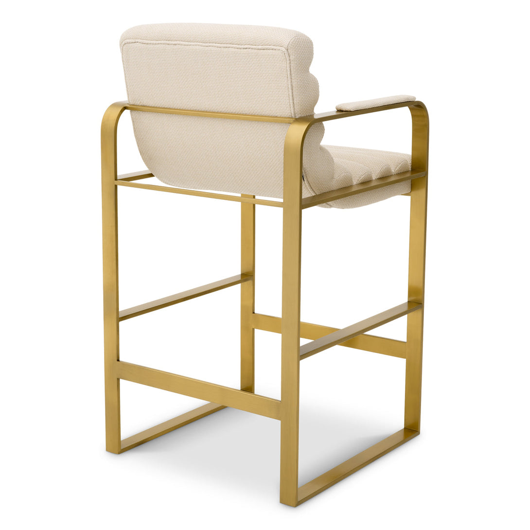 Counter Stool Olsen Brushed Brass Scalea Sand Furniture Eichholtz