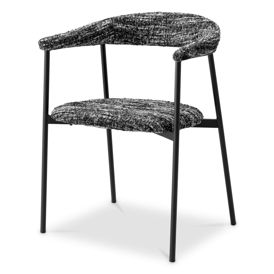Dining Chair Julio Set Of 2 Boucl&Eacute; Sonata Black Furniture Eichholtz