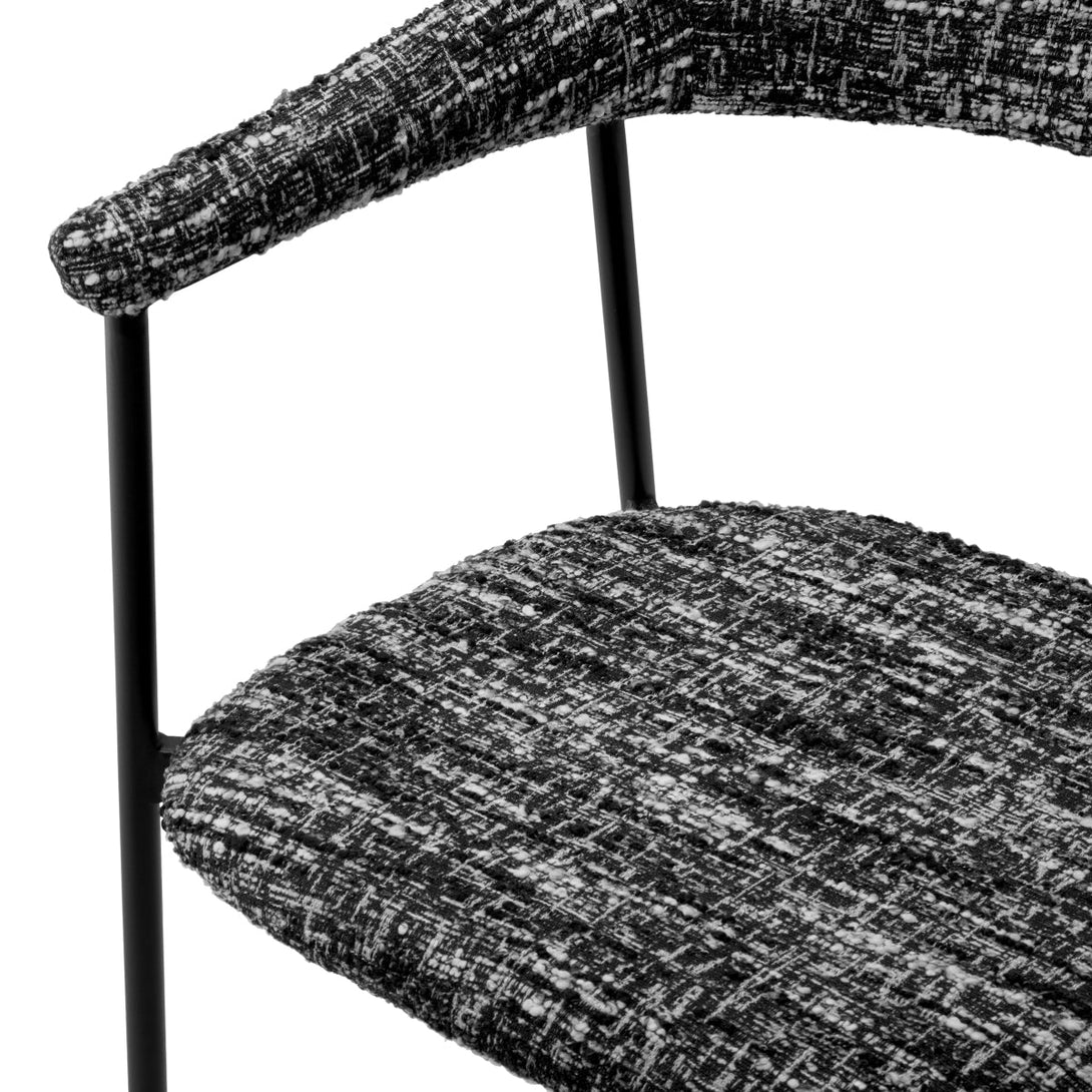 Dining Chair Julio Set Of 2 Boucl&Eacute; Sonata Black Furniture Eichholtz