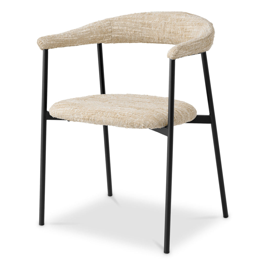 Dining Chair Julio Set Of 2 Boucl&Eacute; Sonata Cream Furniture Eichholtz