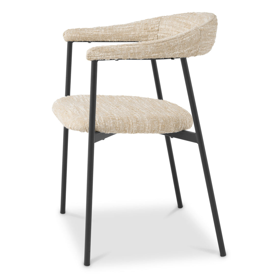 Dining Chair Julio Set Of 2 Boucl&Eacute; Sonata Cream Furniture Eichholtz