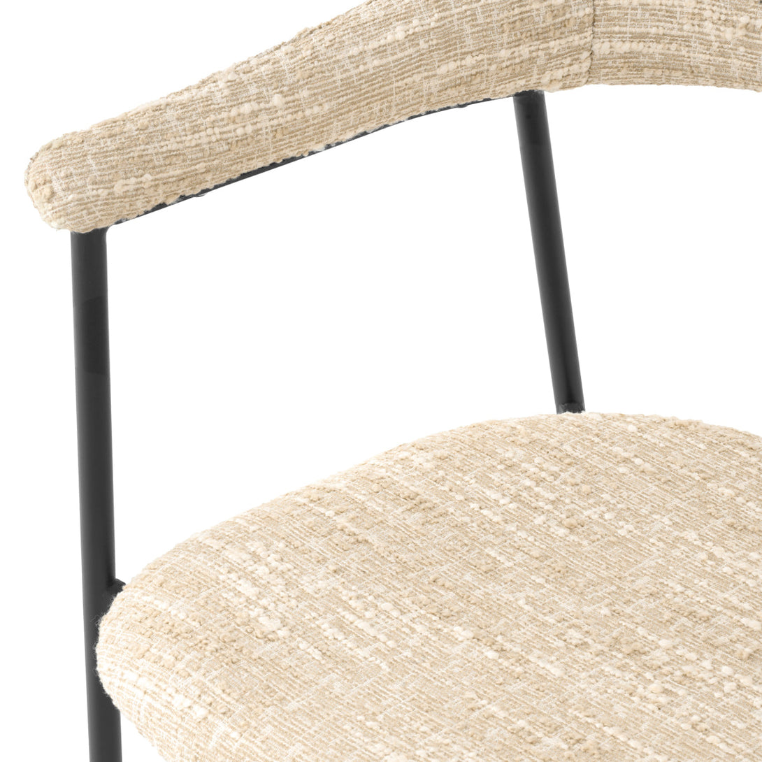Dining Chair Julio Set Of 2 Boucl&Eacute; Sonata Cream Furniture Eichholtz