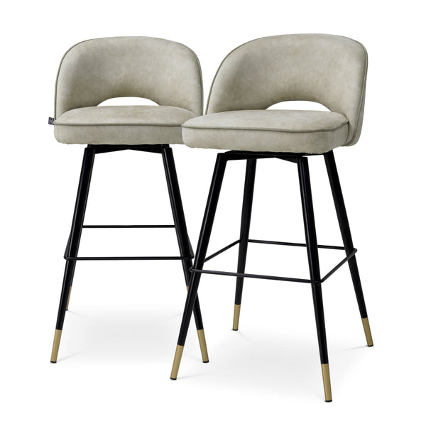 Bar Stool Cliff Set Of 2 Mayer Silver Furniture Eichholtz