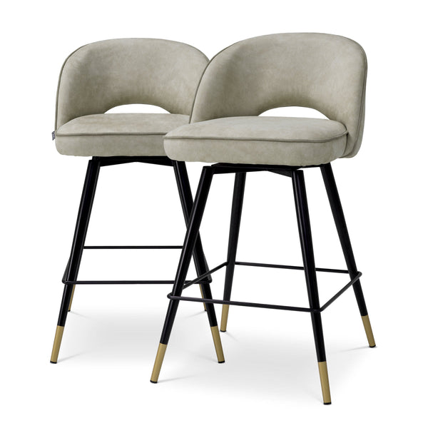 Counter Stool Cliff Set Of 2 Mayer Silver Furniture Eichholtz