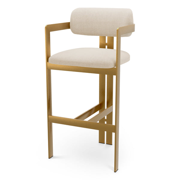 Bar Stool Donato Brushed Brass Finish Stratfort Pearl - Image 1