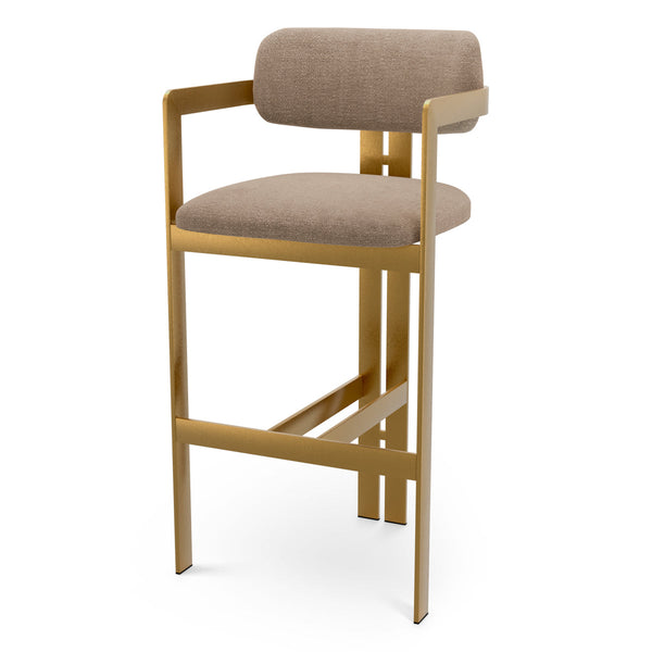 Bar Stool Donato Brushed Brass Finish Stratfort Warm Grey - Image 1