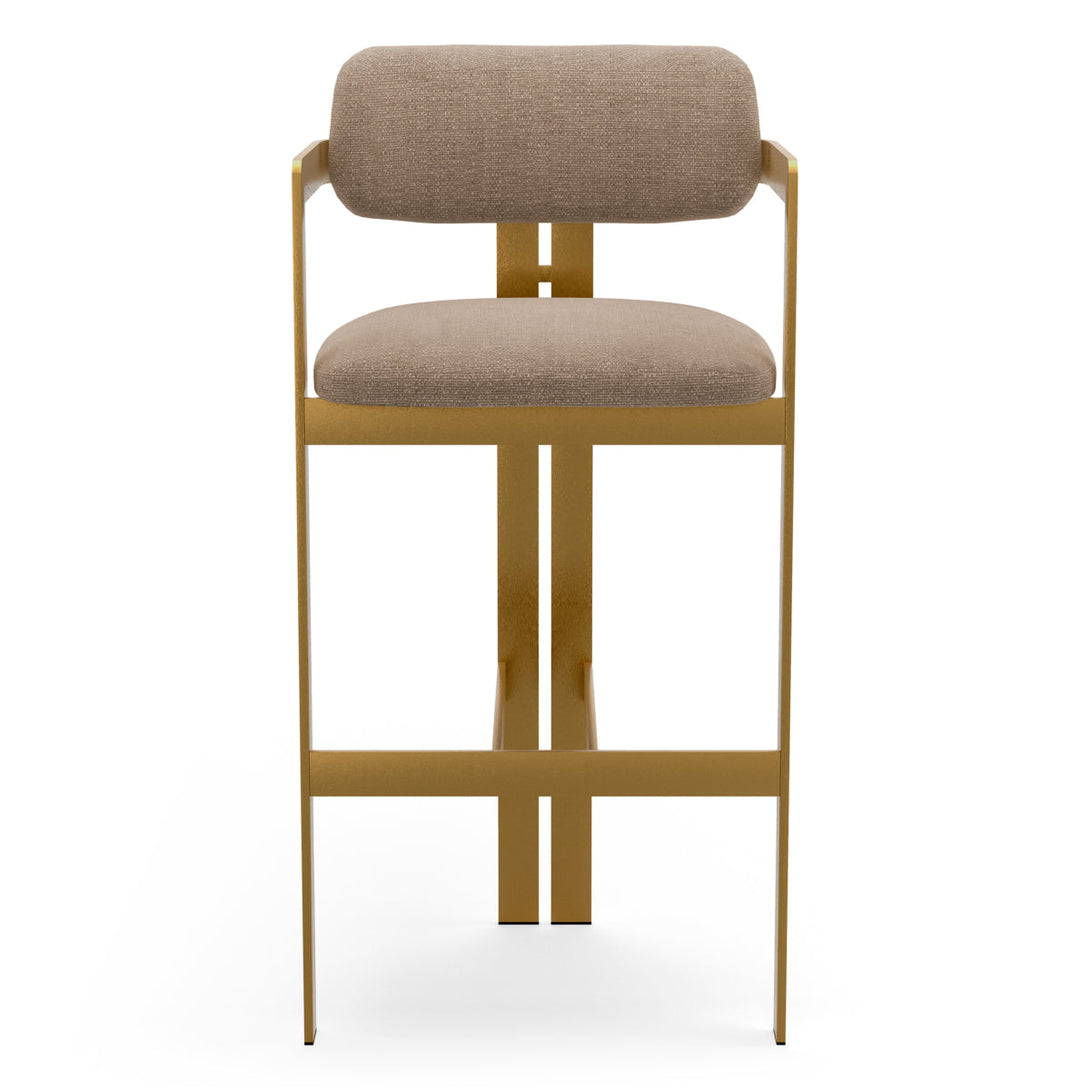 Bar Stool Donato Brushed Brass Finish Stratfort Warm Grey - Image 2