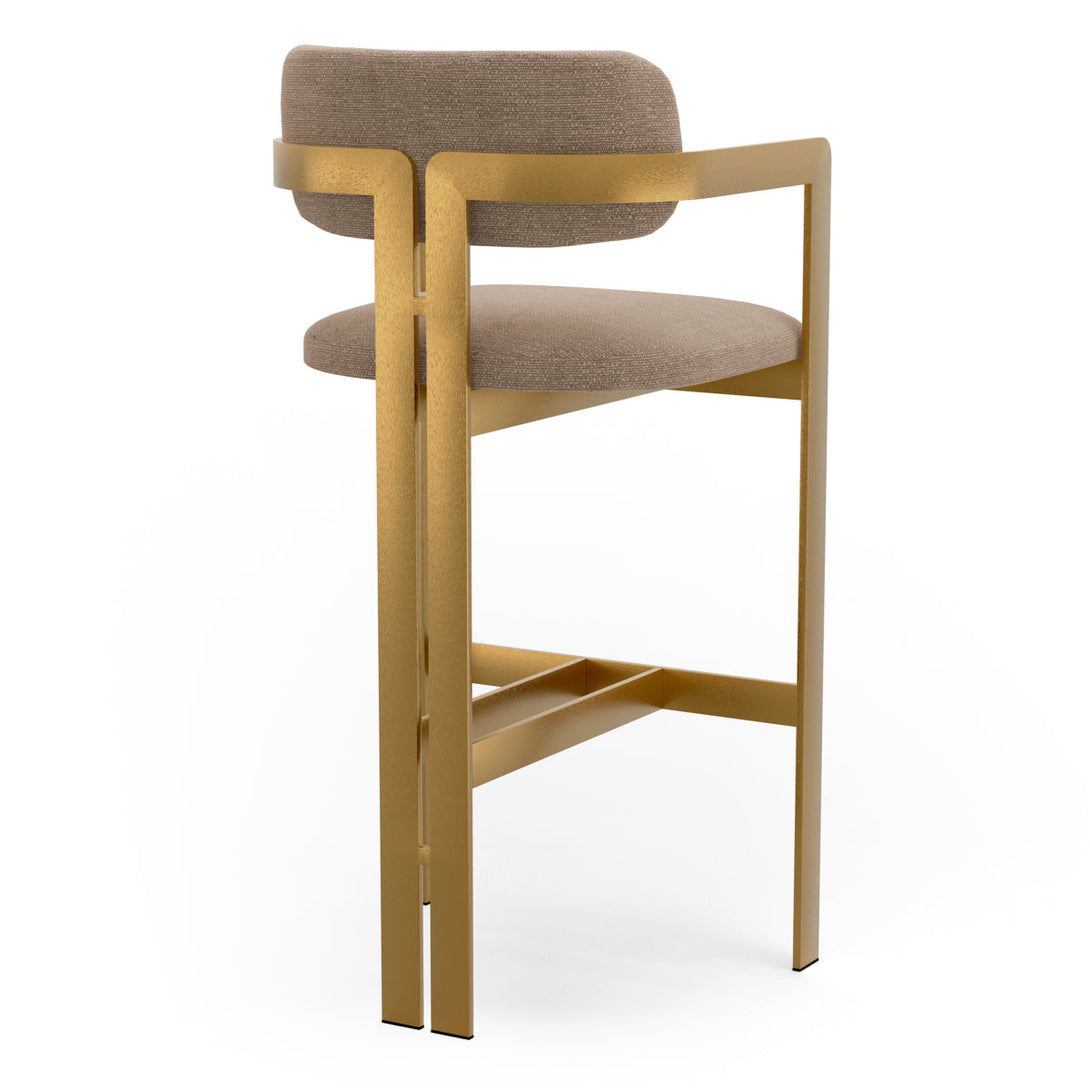 Bar Stool Donato Brushed Brass Finish Stratfort Warm Grey - Image 3
