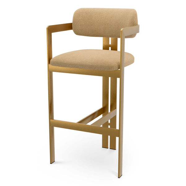 Bar Stool Donato Brushed Brass Finish Stratfort Honey - Image 1