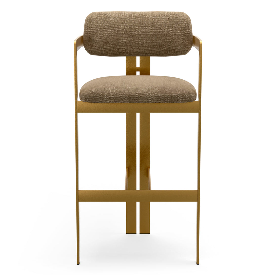 Bar Stool Donato Brushed Brass Finish Stratfort Brown - Image 2