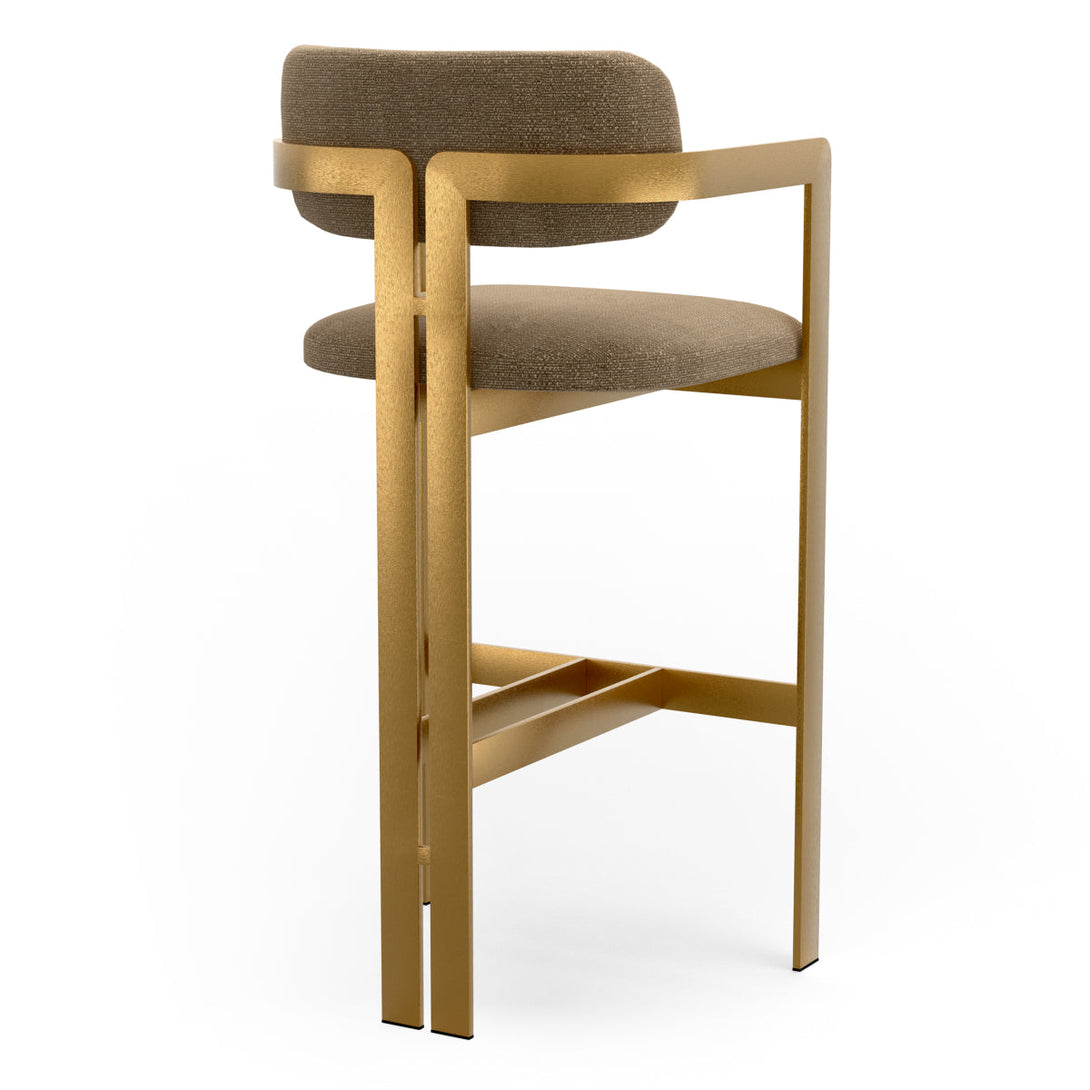 Bar Stool Donato Brushed Brass Finish Stratfort Brown - Image 3