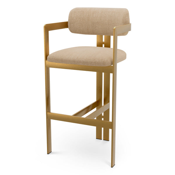 Bar Stool Donato Brushed Brass Finish Stratfort Sand - Image 1