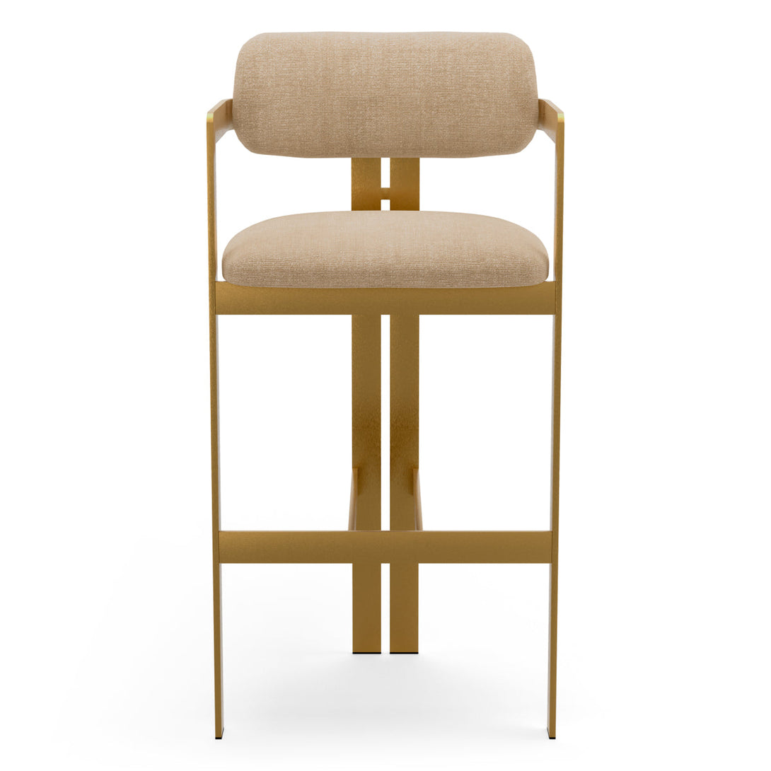 Bar Stool Donato Brushed Brass Finish Stratfort Sand - Image 2