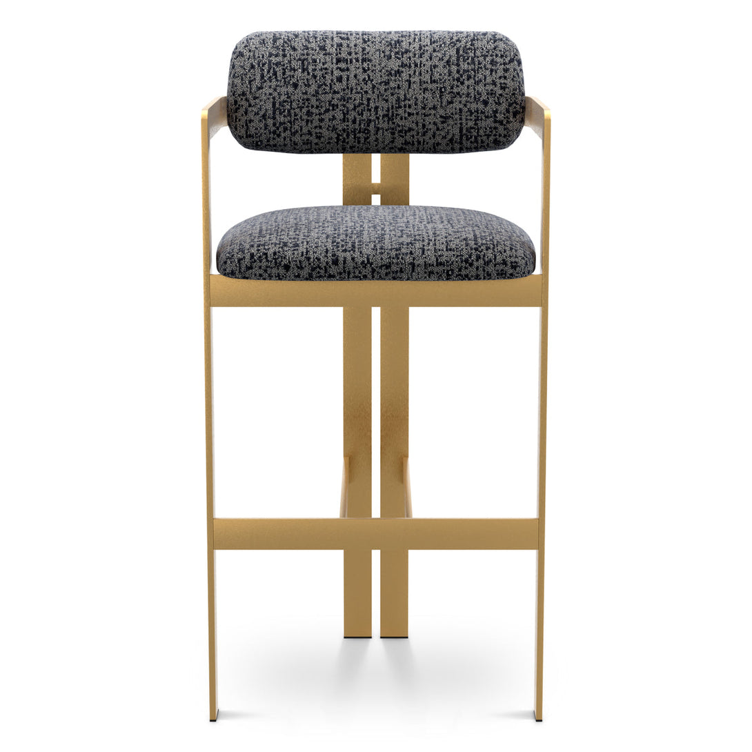 Bar Stool Donato Brushed Brass Finish Montclair Blue - Image 2