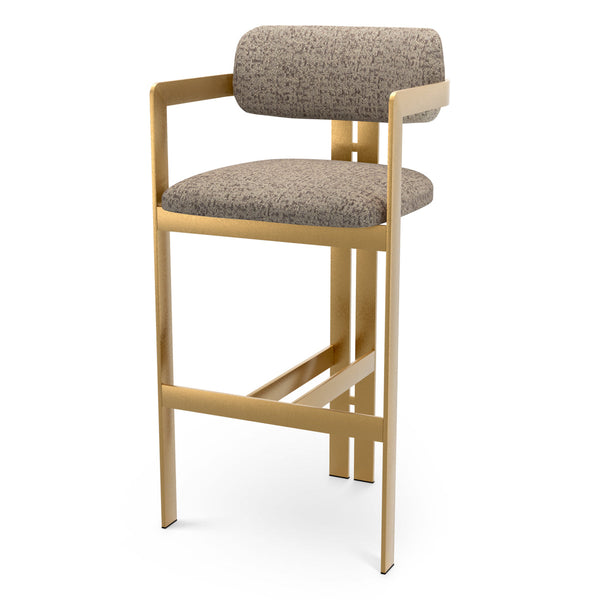 Bar Stool Donato Brushed Brass Finish Montclair Warm Grey - Image 1