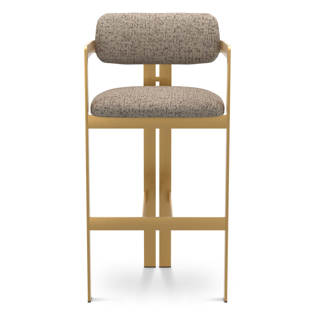 Bar Stool Donato Brushed Brass Finish Montclair Warm Grey - Image 2