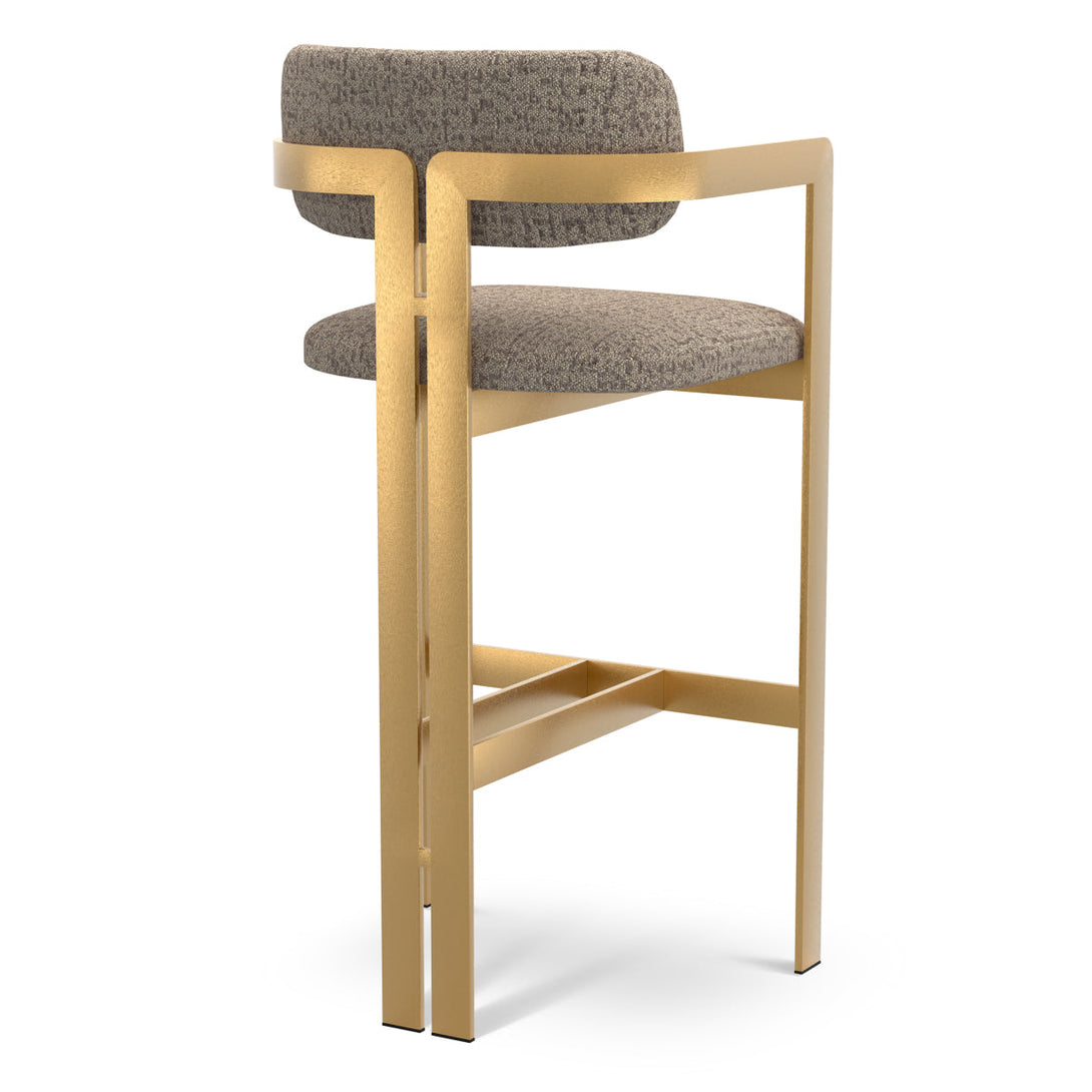 Bar Stool Donato Brushed Brass Finish Montclair Warm Grey - Image 3