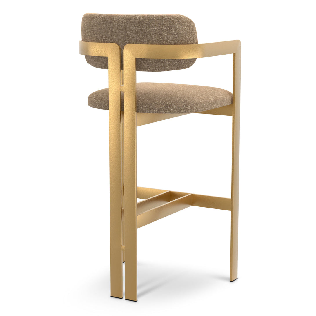 Bar Stool Donato Brushed Brass Finish Hastings Brown - Image 3