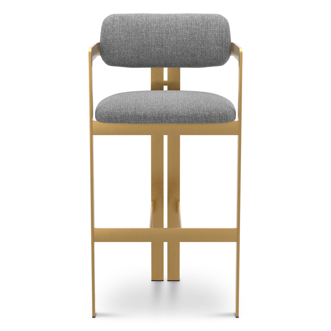 Bar Stool Donato Brushed Brass Finish Hastings Light Blue - Image 2