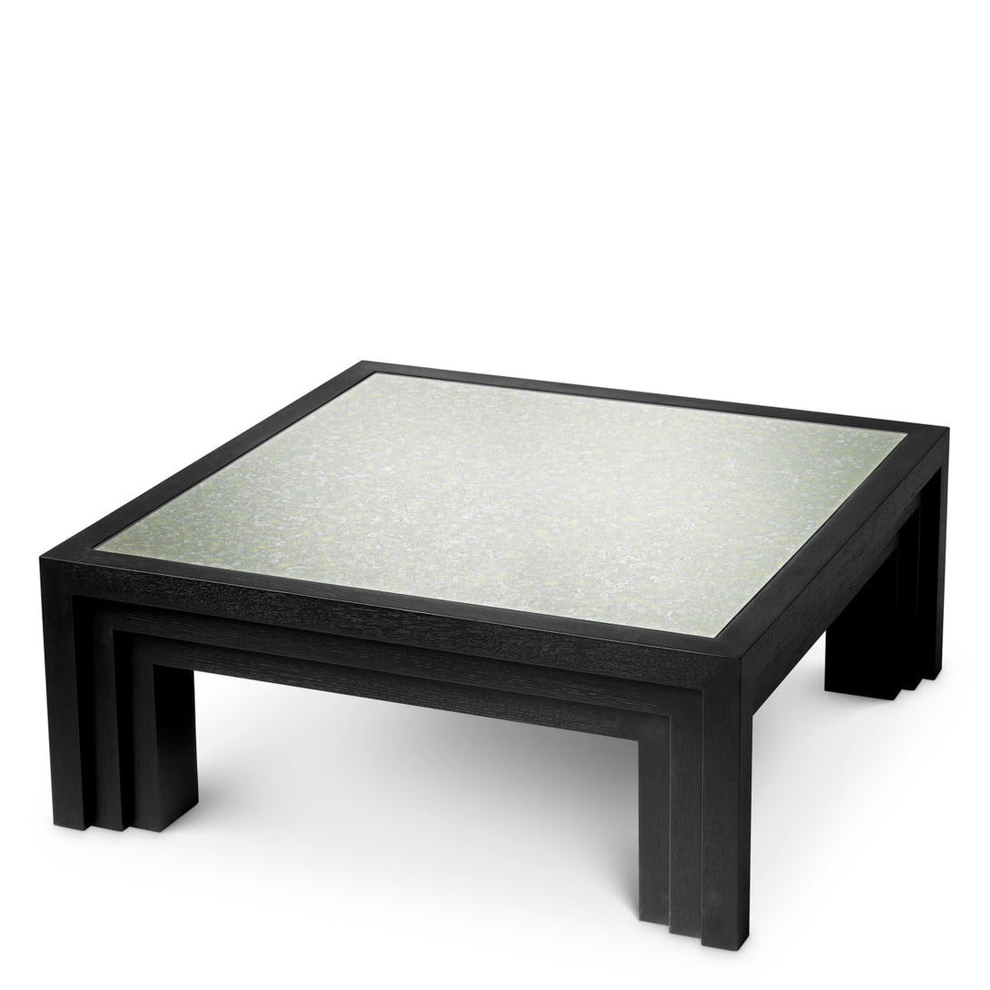 Coffee Table Metropolitan Black Open Grain Veneer Furniture Eichholtz