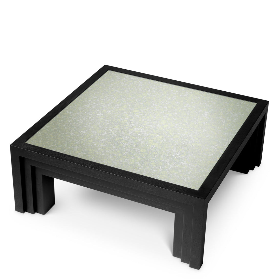 Coffee Table Metropolitan Black Open Grain Veneer Furniture Eichholtz