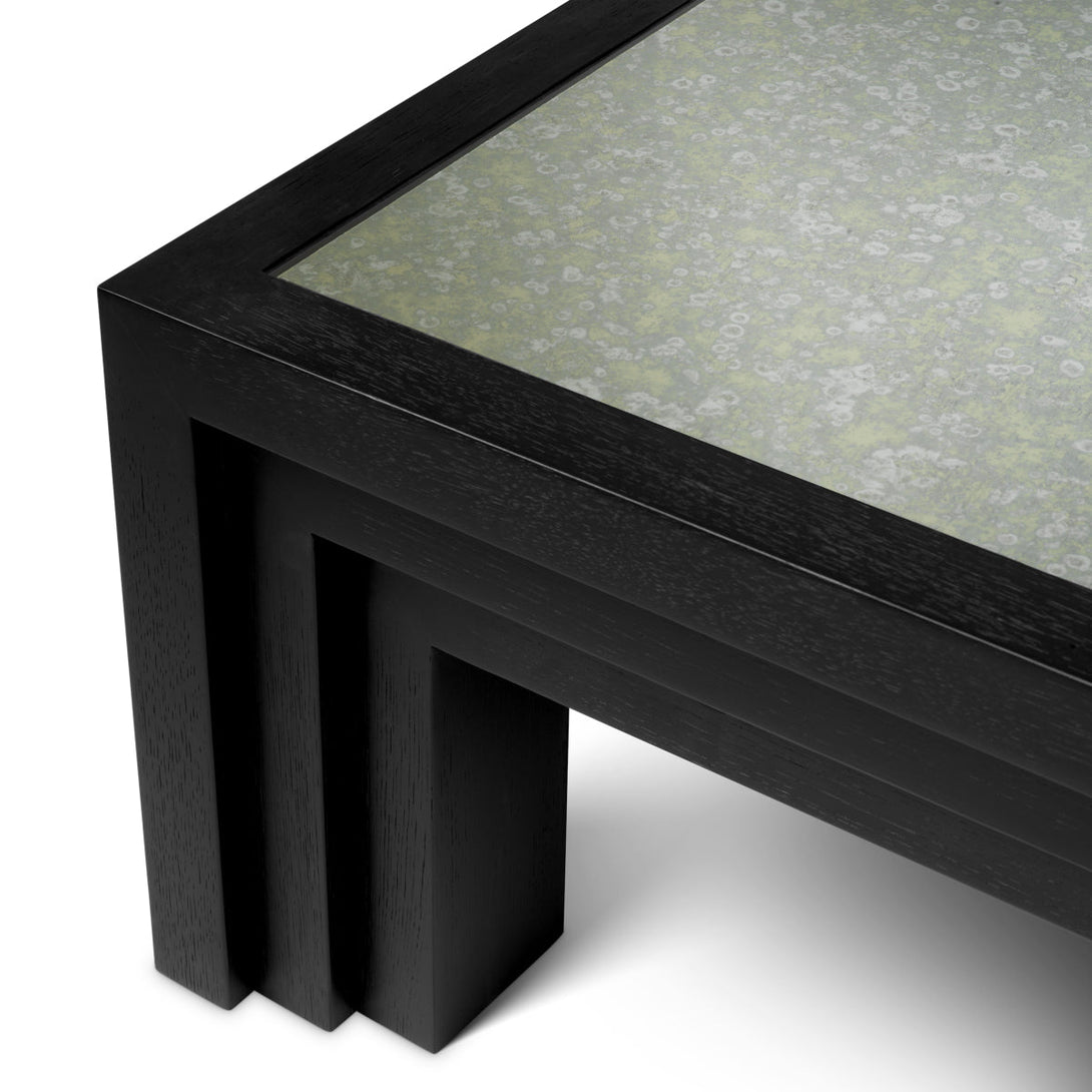 Coffee Table Metropolitan Black Open Grain Veneer Furniture Eichholtz