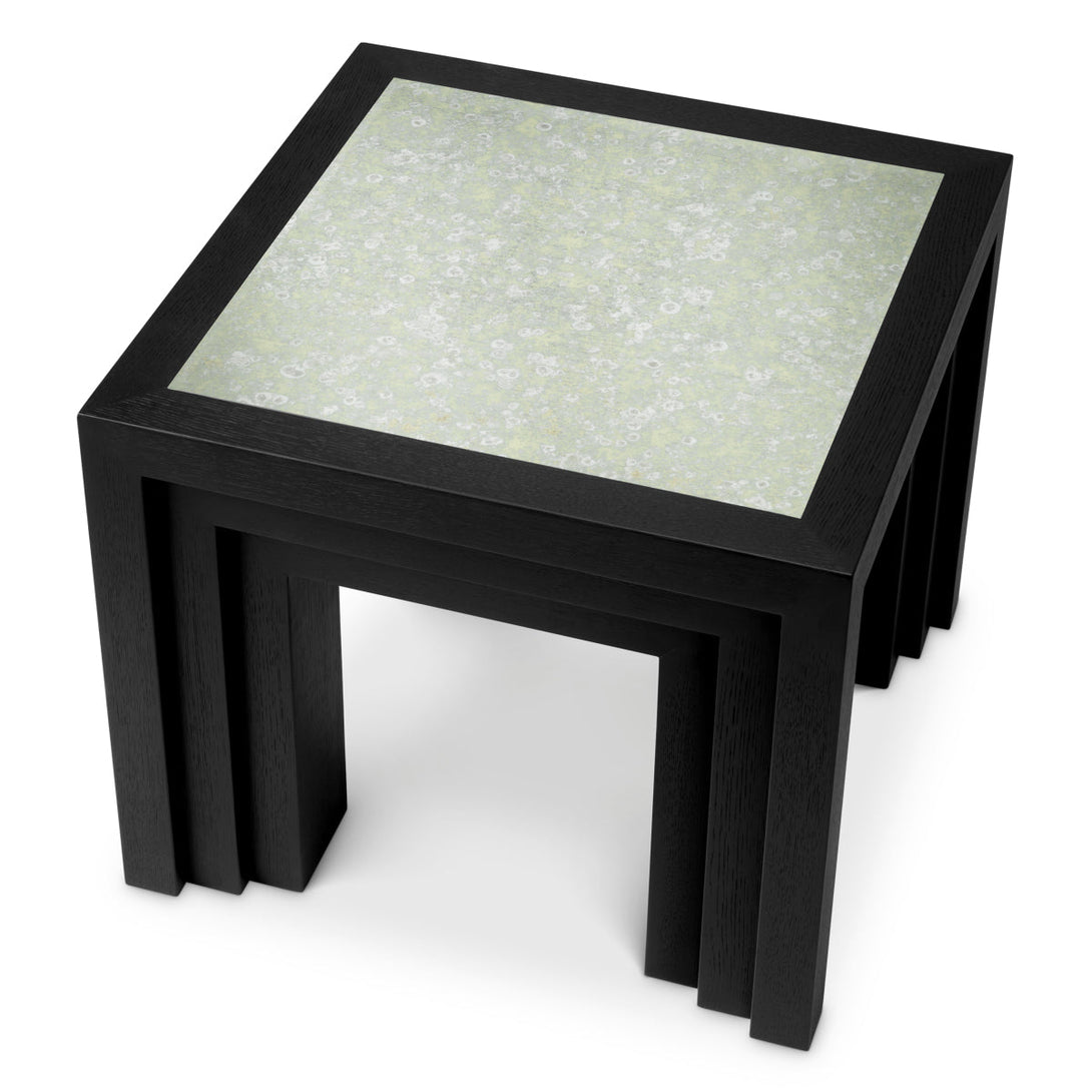Side Table Metropolitan Black Open Grain Veneer Furniture Eichholtz