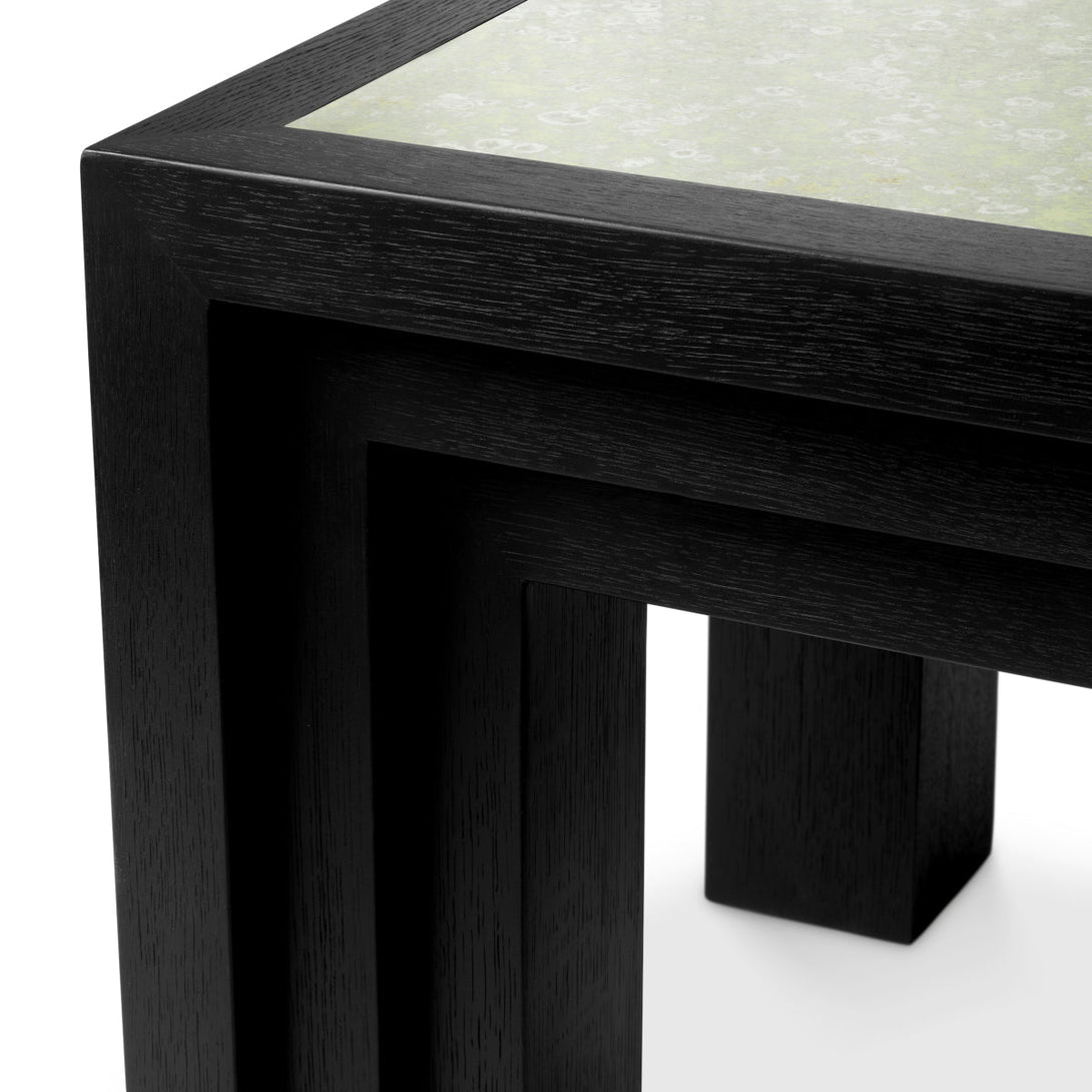Side Table Metropolitan Black Open Grain Veneer Furniture Eichholtz