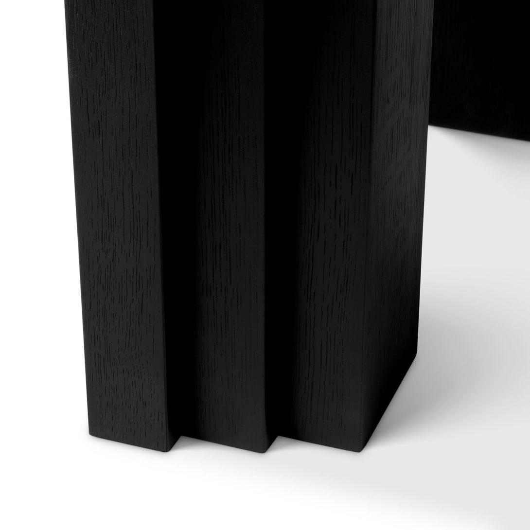 Side Table Metropolitan Black Open Grain Veneer Furniture Eichholtz